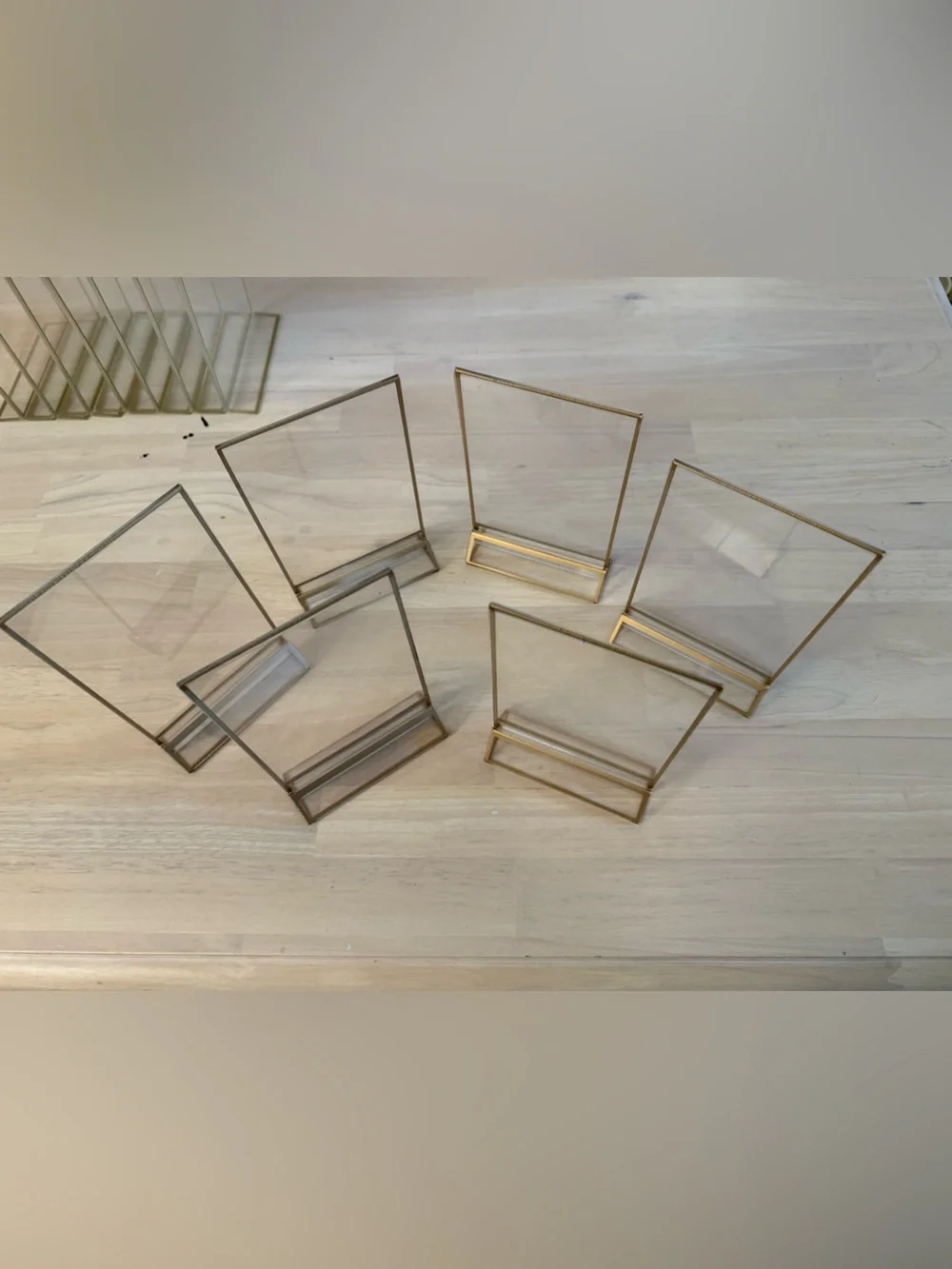 Gold Picture Frame Table Number Holders - Sign Holders 4x6 inches